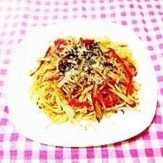 モヤシとピーマンのあっさり蒸し焼きそば